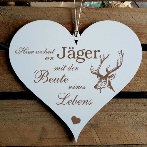 Schild dekoherz holz hier - schild,